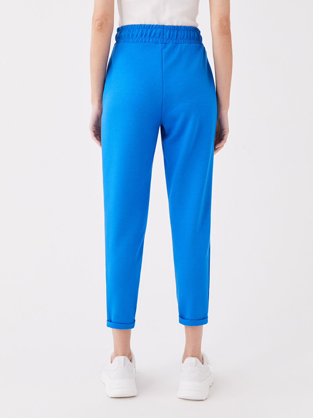 Women's Elasticated Waist Plain Sweatpants-3