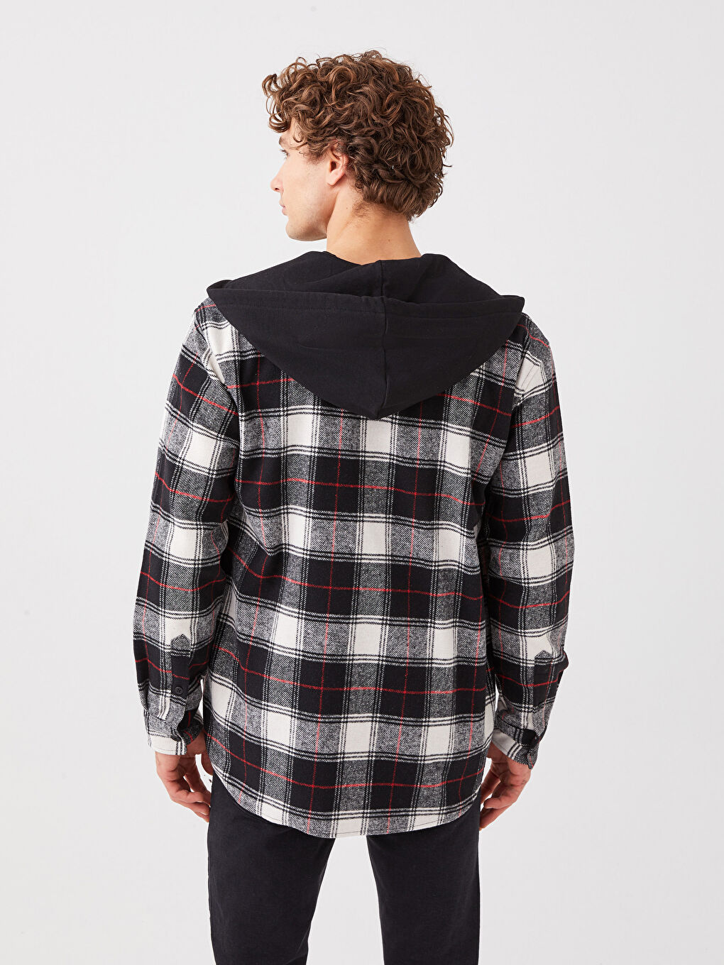 Siyah Regular Fit Uzun Kollu Ekose Erkek Oduncu Gömlek-4