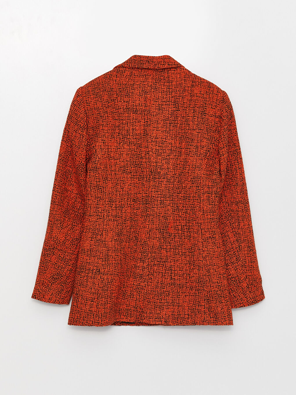 әйелдерге арналған твид ұзын жең өрнекті блейзер пиджак-6