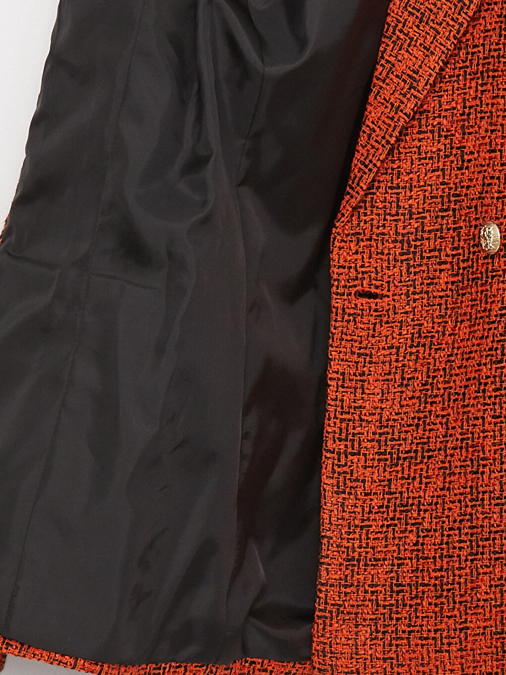 әйелдерге арналған твид ұзын жең өрнекті блейзер пиджак-7