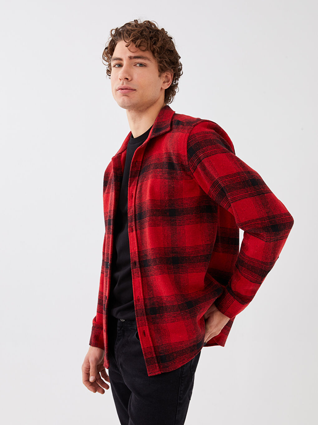 Ерлерге арналған ұзын жеңді торлы стандартты пішімді жейде