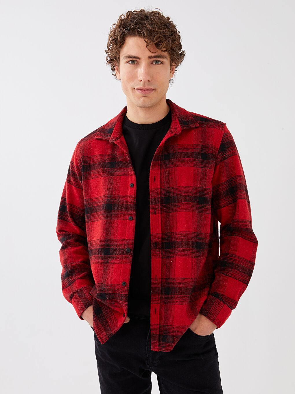 Ерлерге арналған ұзын жеңді торлы стандартты пішімді жейде-1