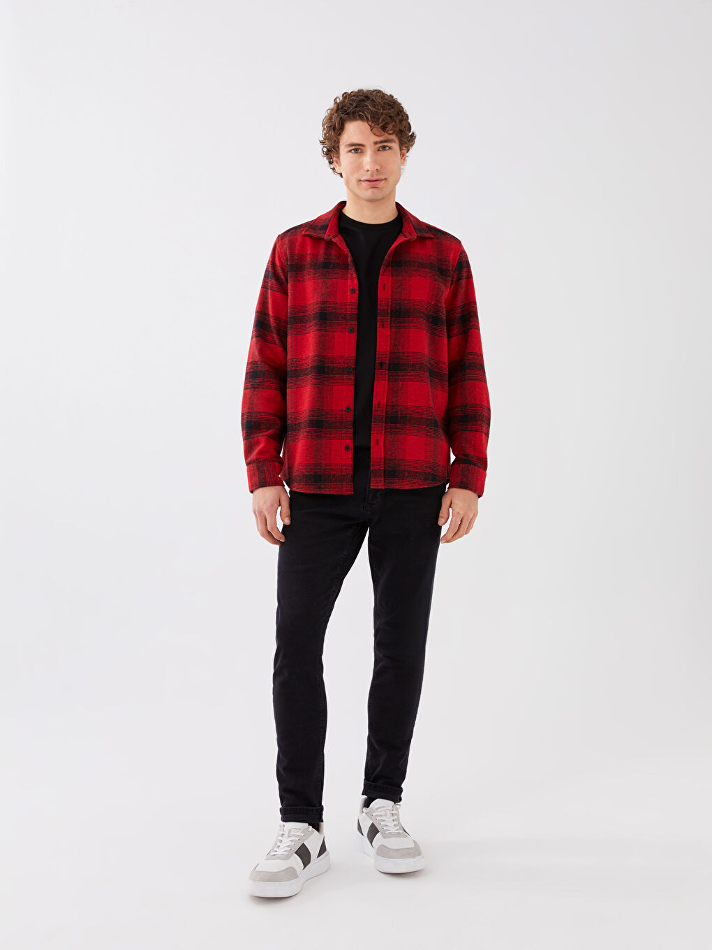 Ерлерге арналған ұзын жеңді торлы стандартты пішімді жейде-2