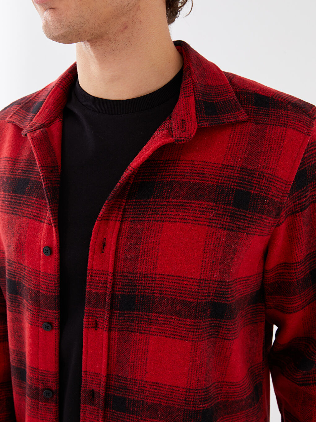 Ерлерге арналған ұзын жеңді торлы стандартты пішімді жейде-3