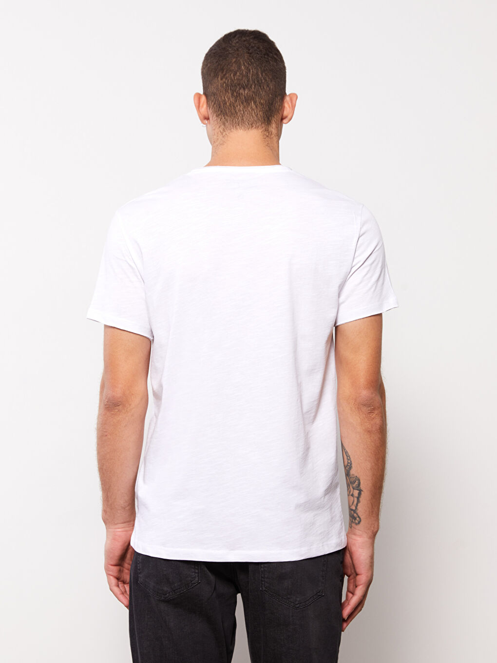 T-shirt à Manches Courtes pour Hommes avec Col Rond-4