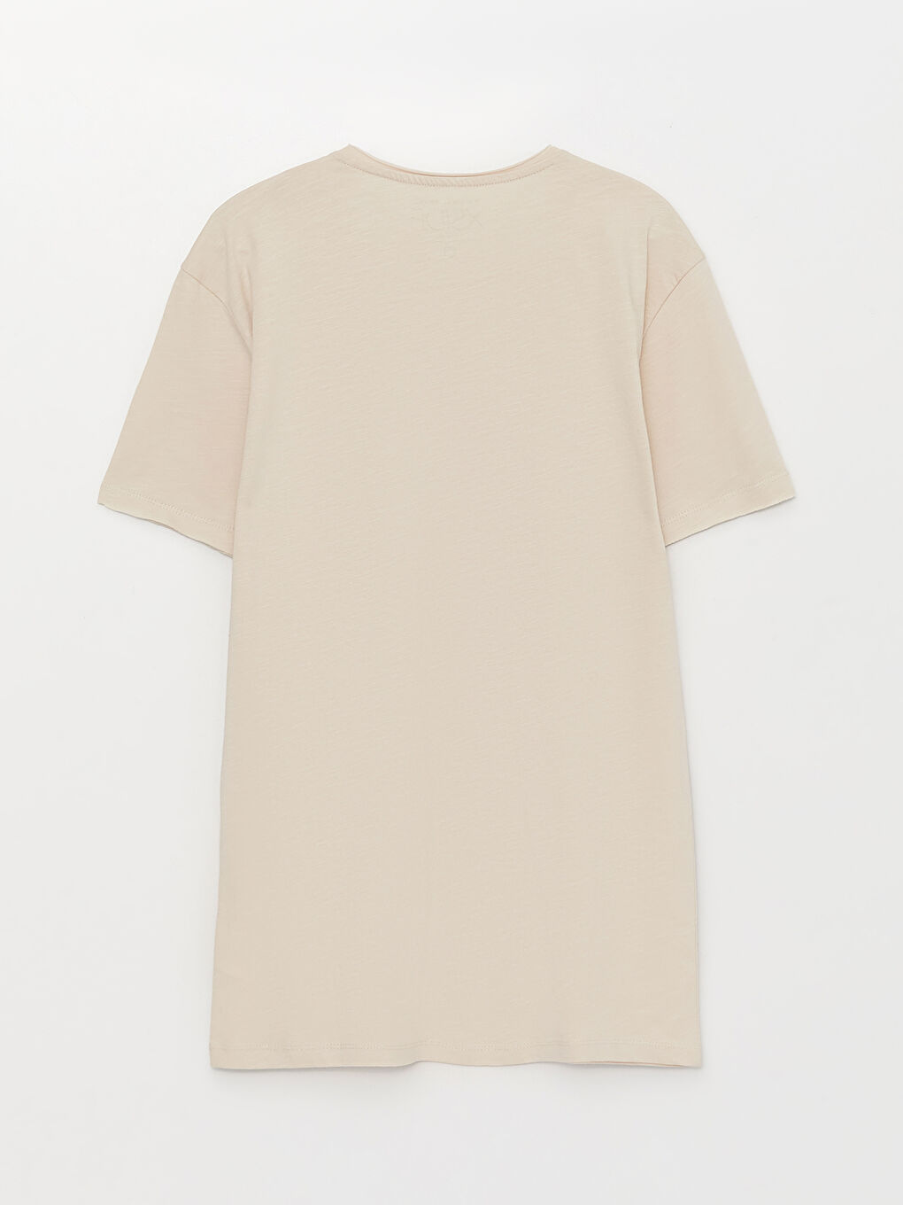 Bej Bisiklet Yaka Kısa Kollu Erkek Tişört-6