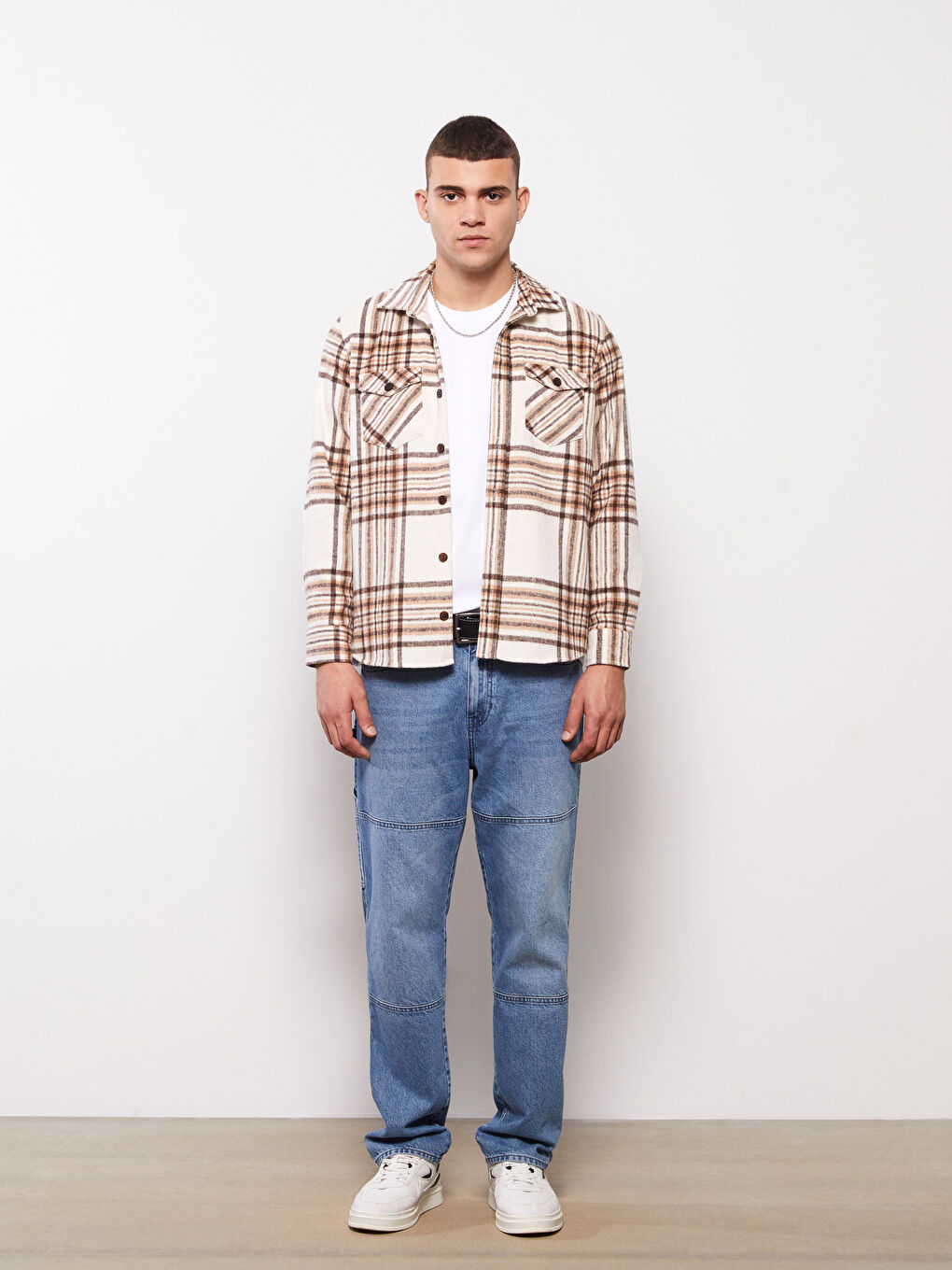 Regular Fit Long Sleeve Plaid Men's Flannel Shirt-1