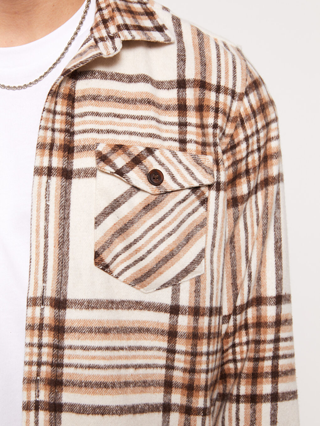 Regular Fit Long Sleeve Plaid Men's Flannel Shirt-2