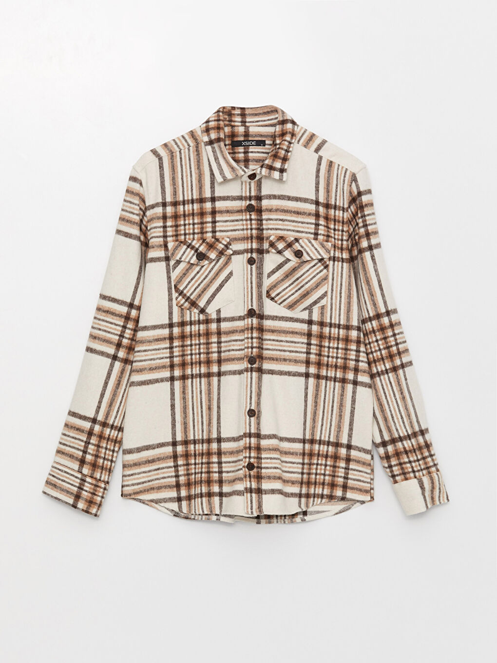 XSIDE Regular Fit Long Sleeve Plaid Men's Flannel Shirt