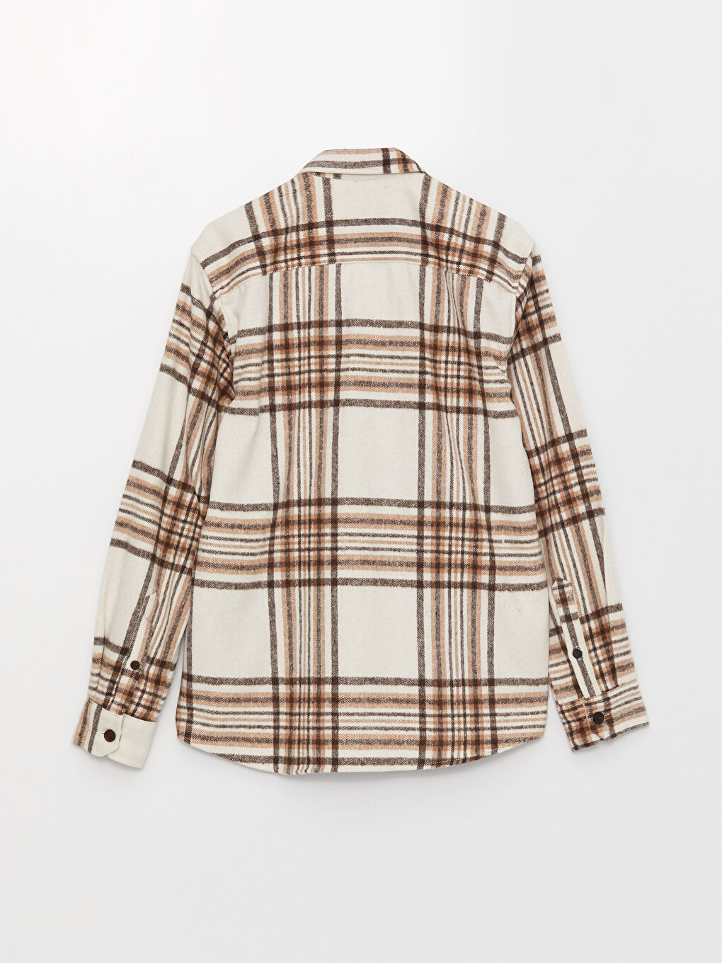 Regular Fit Long Sleeve Plaid Men's Flannel Shirt-5