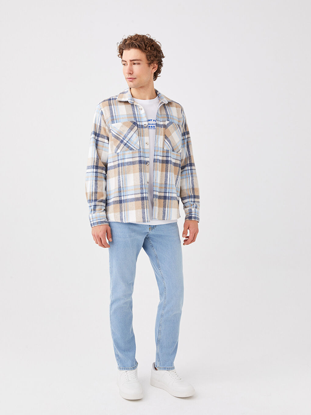 XSIDE Regular Fit Long Sleeve Plaid Men's Flannel Shirt -S3DH48Z8-LKQ