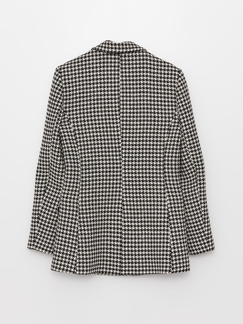 әйелдерге арналған ұзын жеңді қаз табаны өрнекті пиджак-7