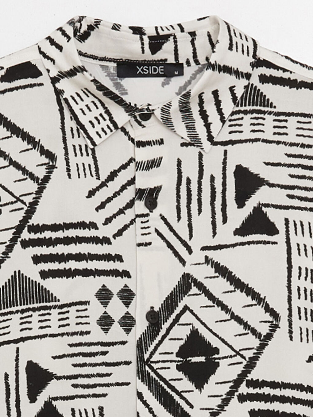 Bej Regular Fit Kısa Kollu Desenli Viskon Erkek Gömlek-7