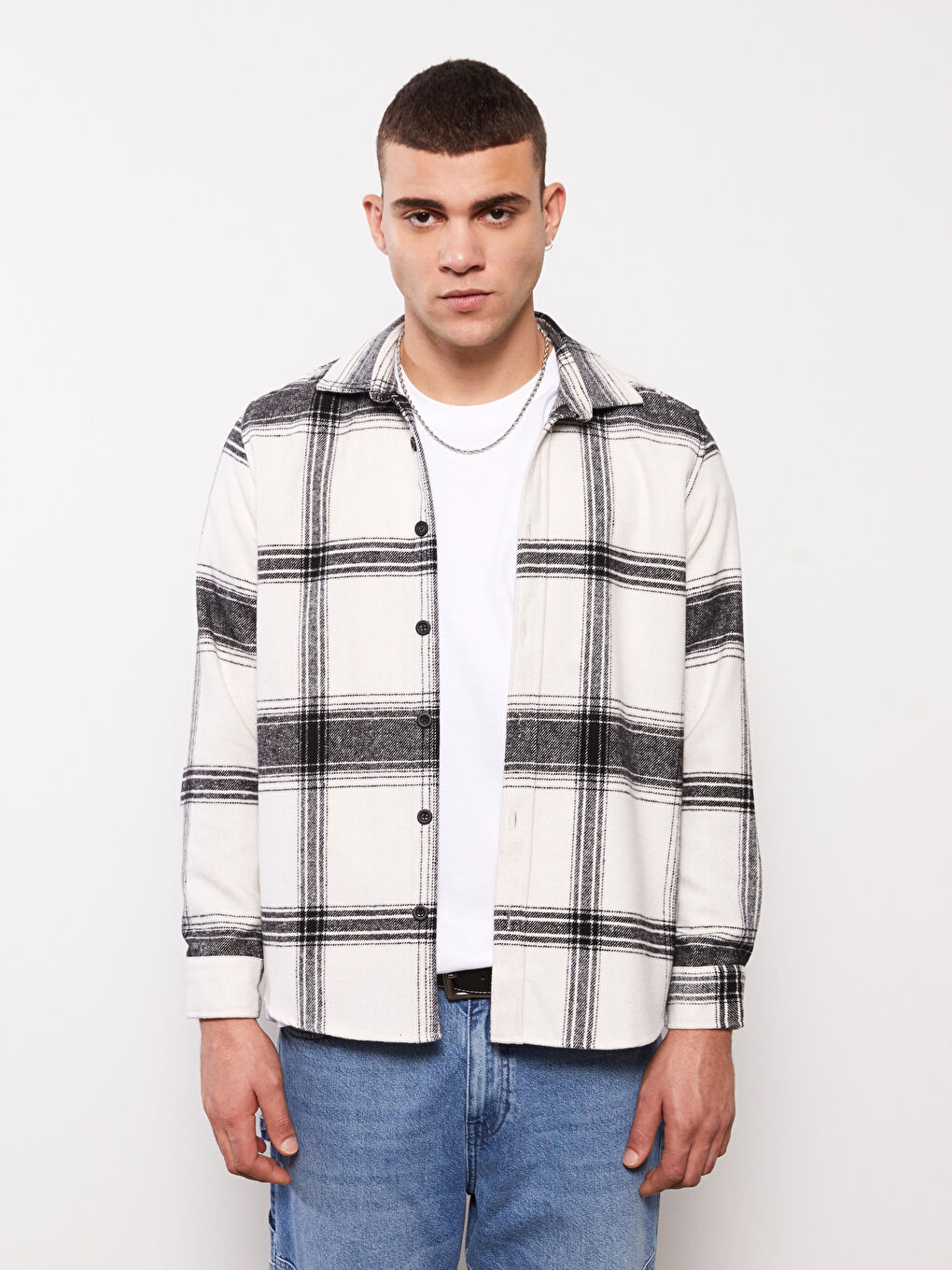 XSIDE Siyah Regular Fit Uzun Kollu Ekose Erkek Oduncu Gömlek