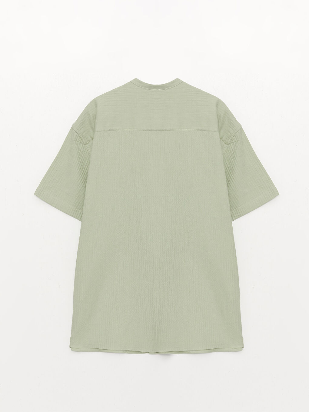 Yeşil Rahat Kalıp Kısa Kollu Erkek Gömlek-6