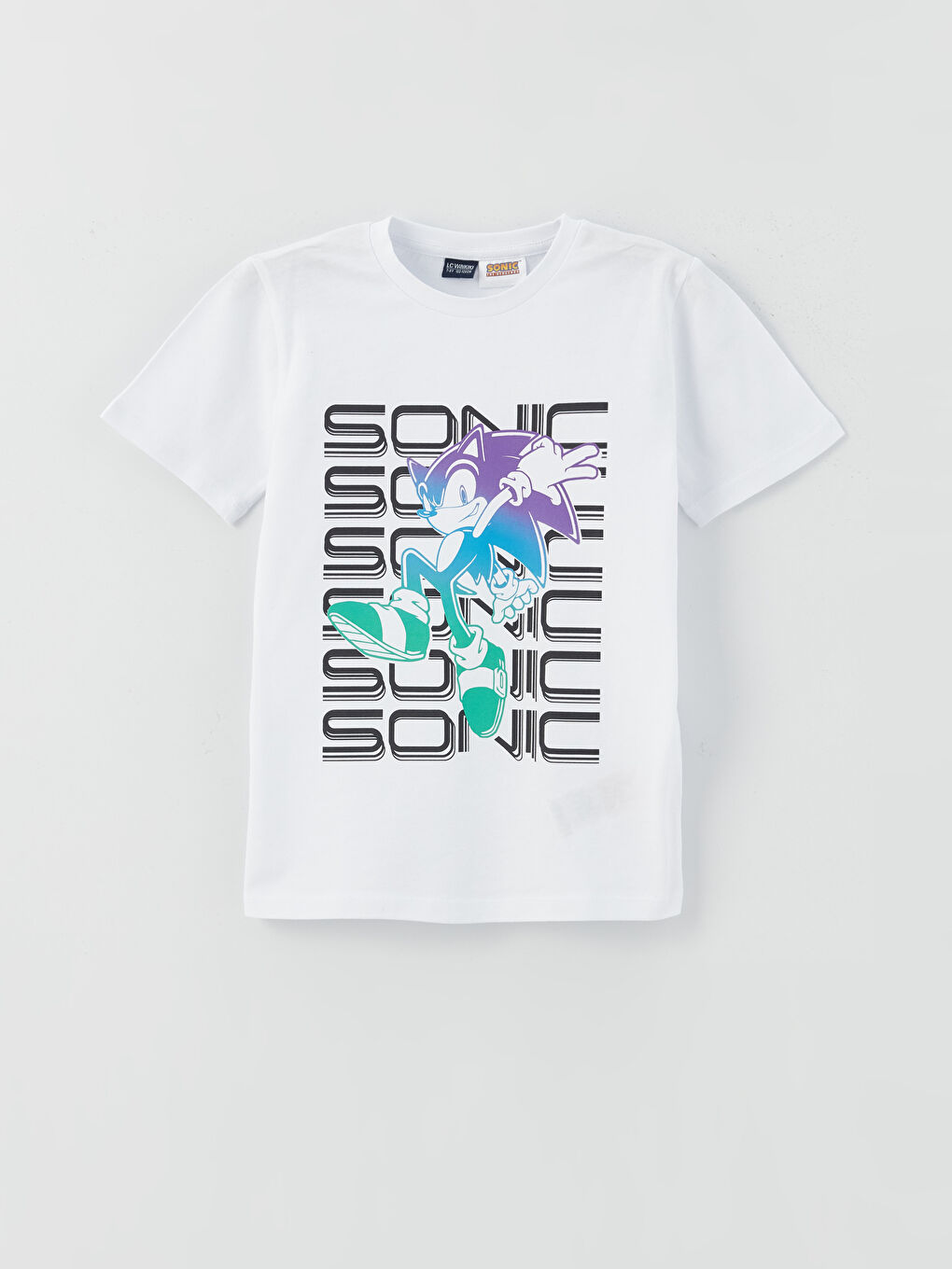 تيشيرت وشورت للأولاد بياقة دائرية مطبوع سونيك كم قصير-1