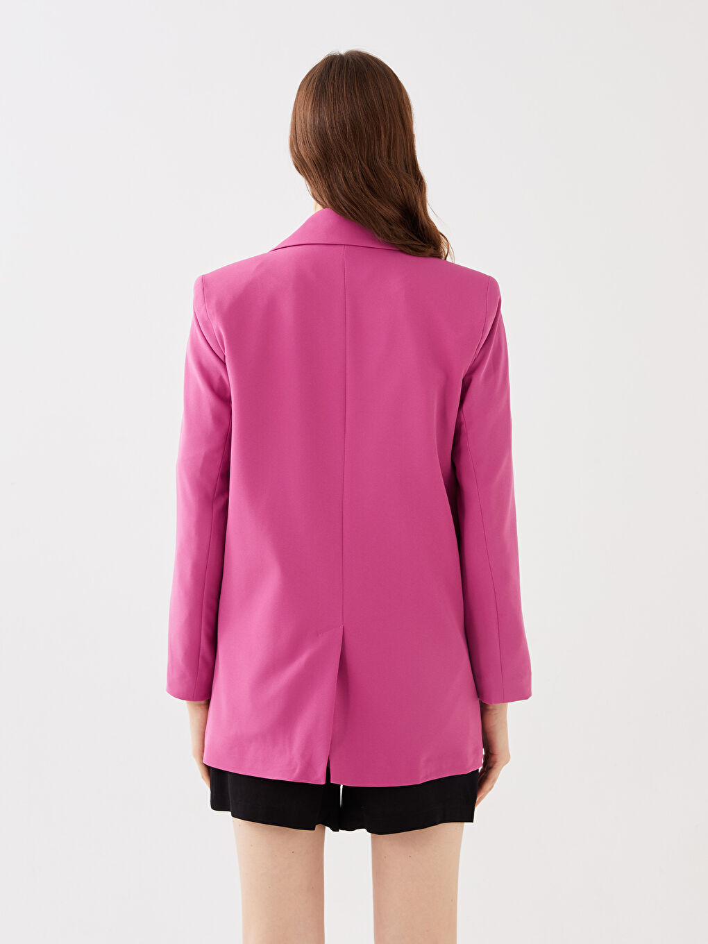 Sacou Jachetă cu Nasturi, Regular, Mânecă Lungă pentru Femei-4