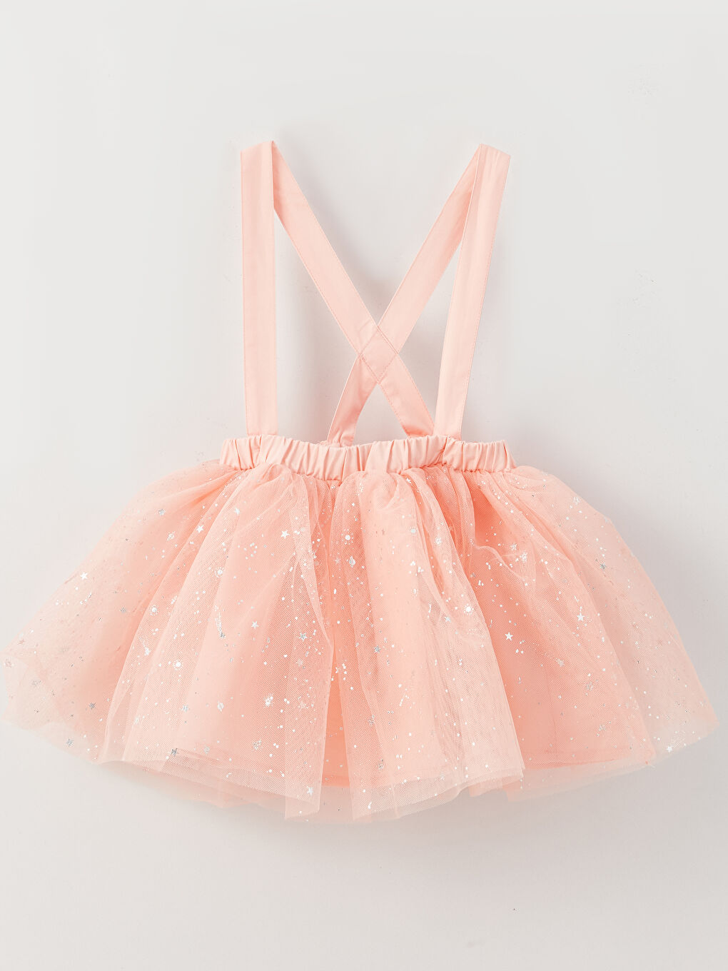 Ekru Bisiklet Yaka Kısa Kollu Baskılı Kız Bebek Tişört ve Salopet Etek 2'li Takım-2