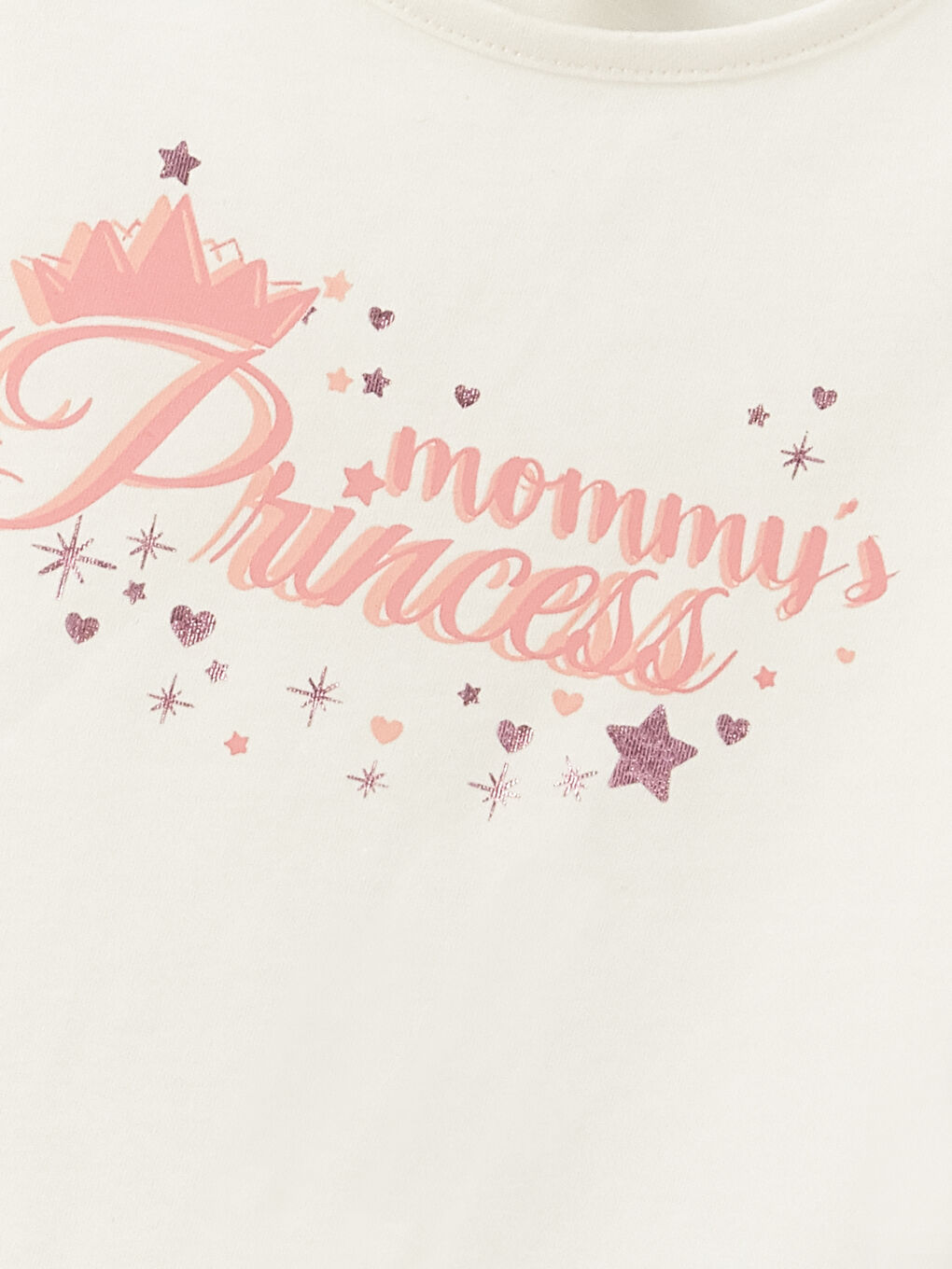 Ekru Bisiklet Yaka Kısa Kollu Baskılı Kız Bebek Tişört ve Salopet Etek 2'li Takım-3