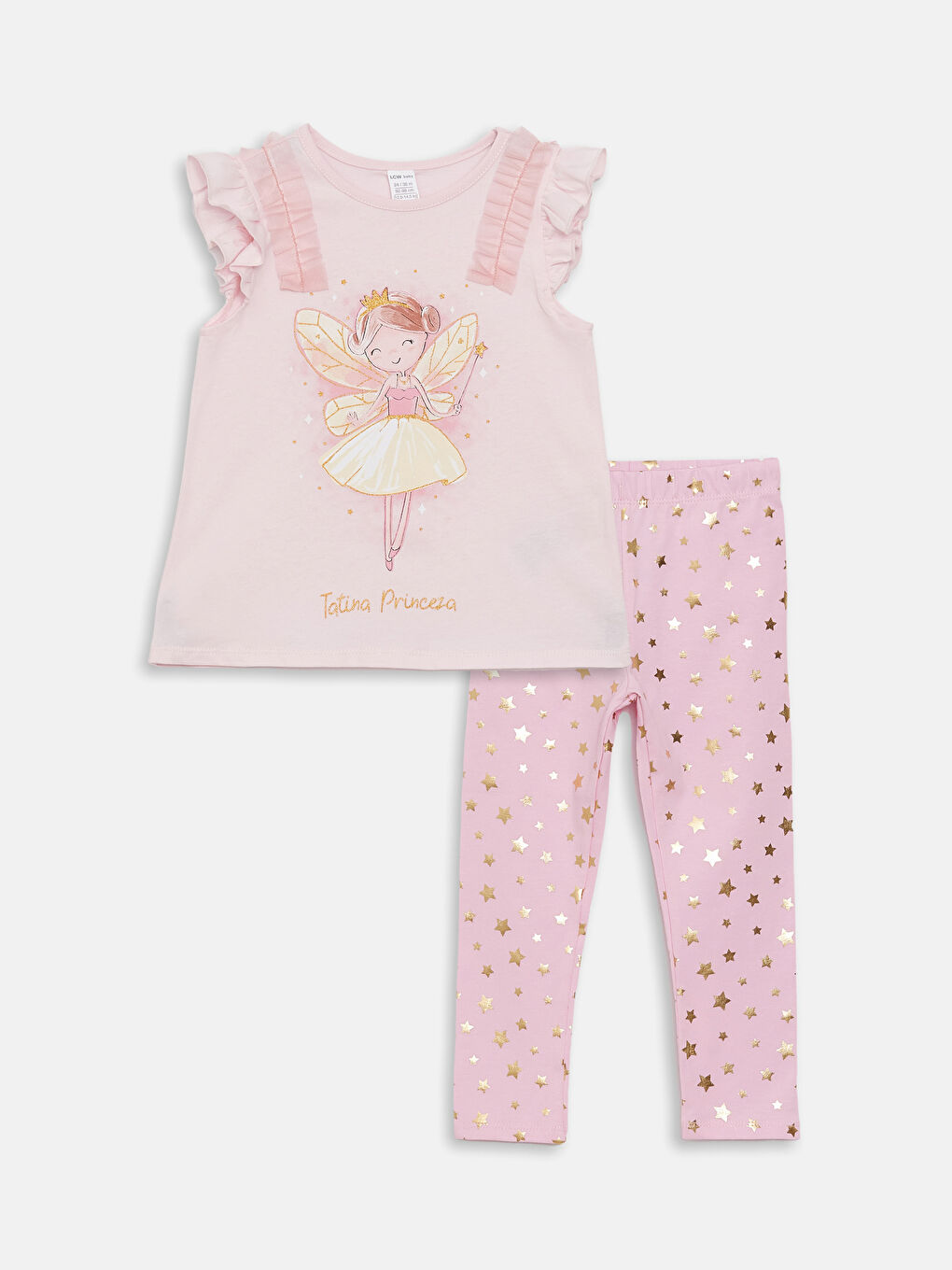 Ensemble T-Shirt et Leggings Imprimés Bébé Fille Col Rond Lot de 2