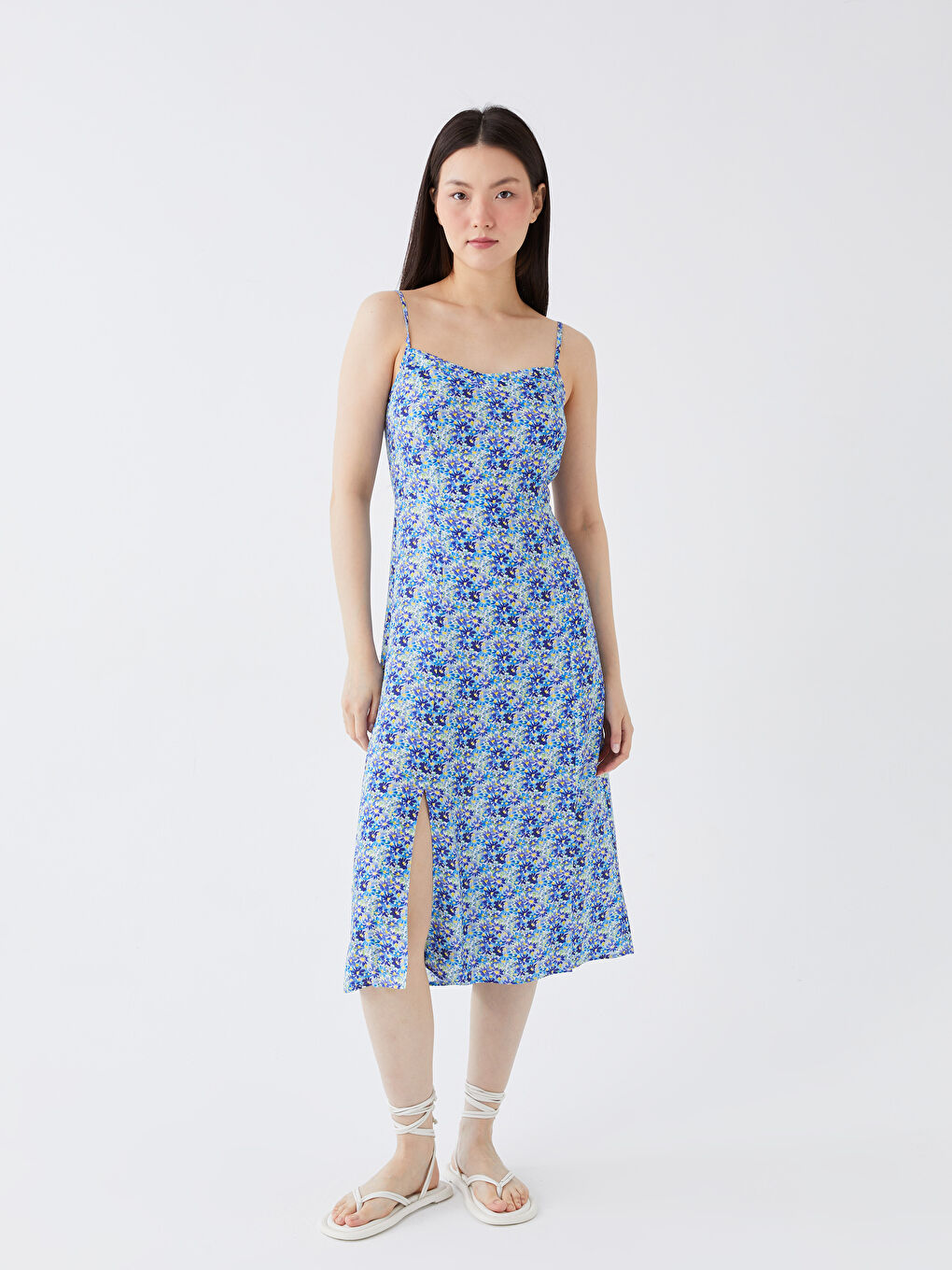 Heart Collar Floral Strap Women's Dress -S3DI03Z8-LQQ