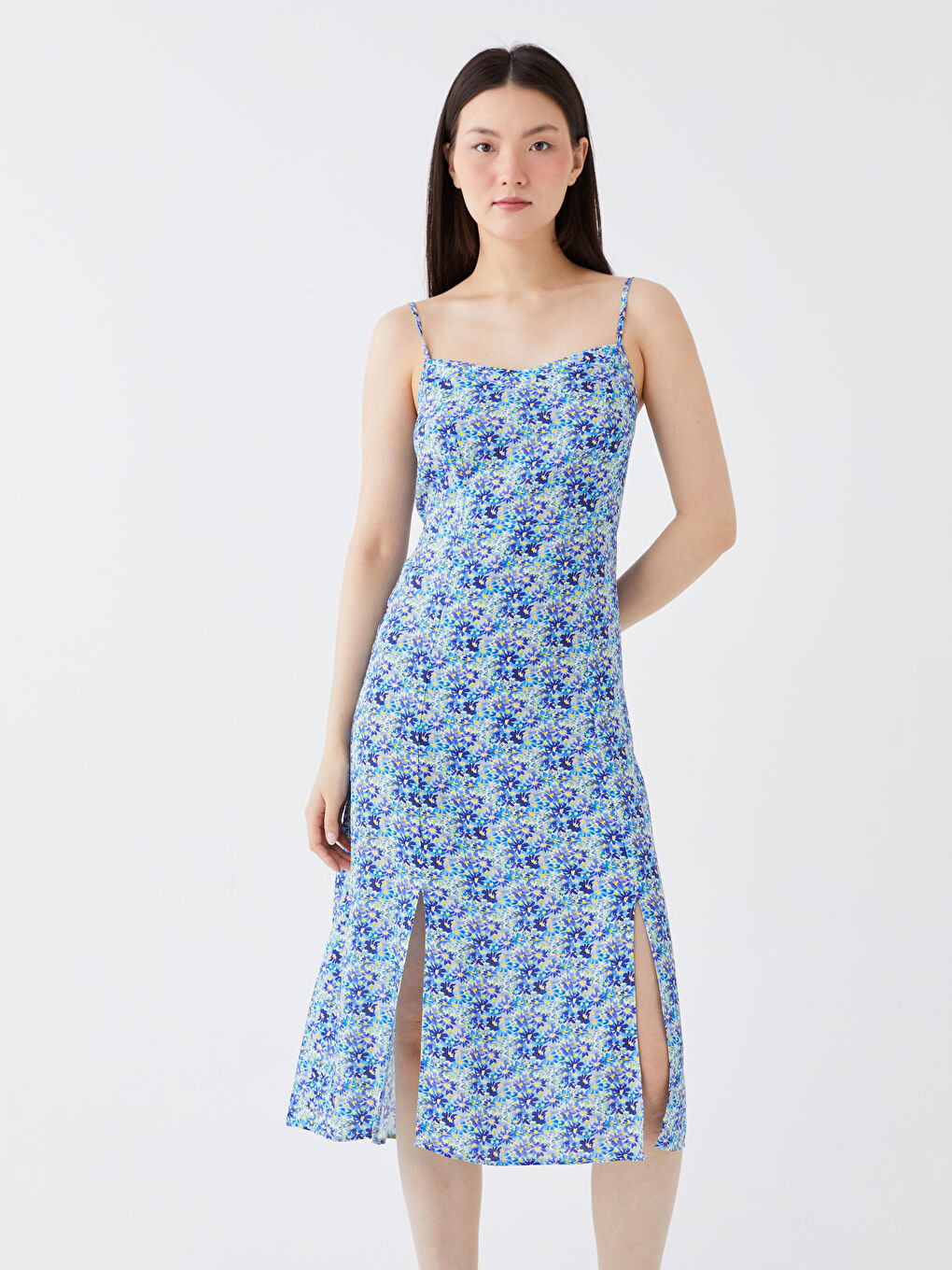 Heart Collar Floral Strap Women's Dress -S3DI03Z8-LQQ