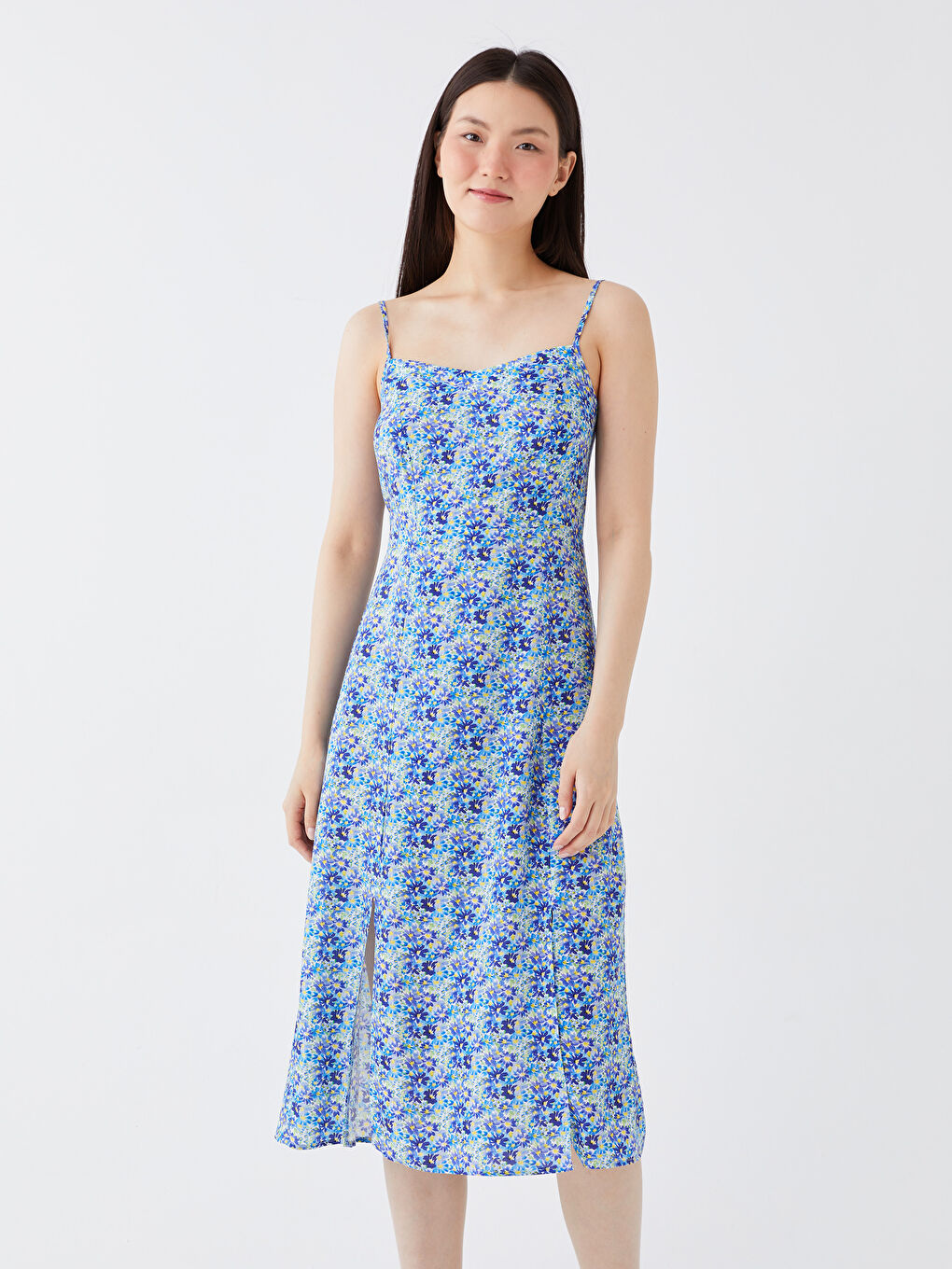Heart Collar Floral Strap Women's Dress -S3DI03Z8-LQQ