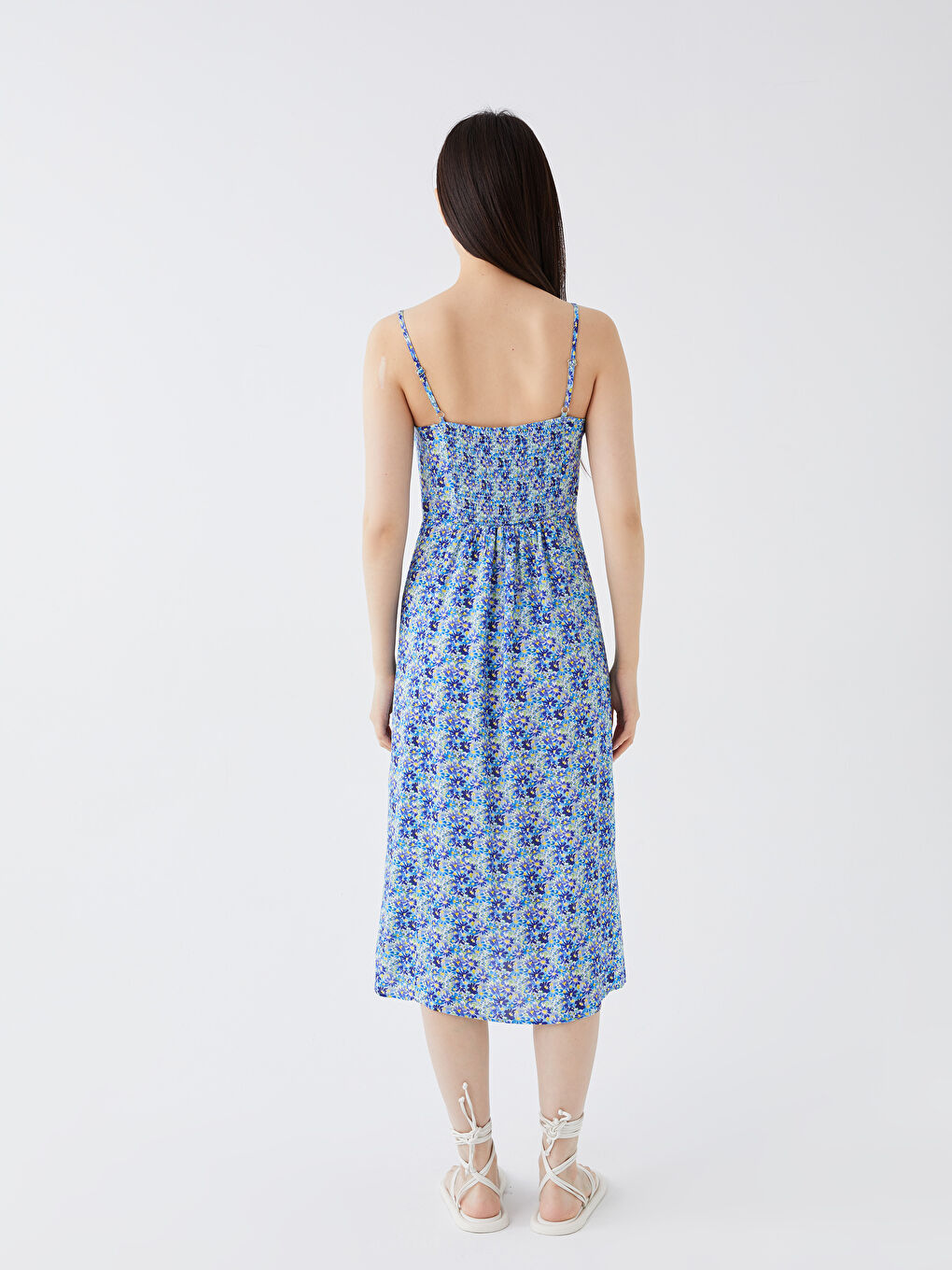 Heart Collar Floral Strap Women's Dress -S3DI03Z8-LQQ