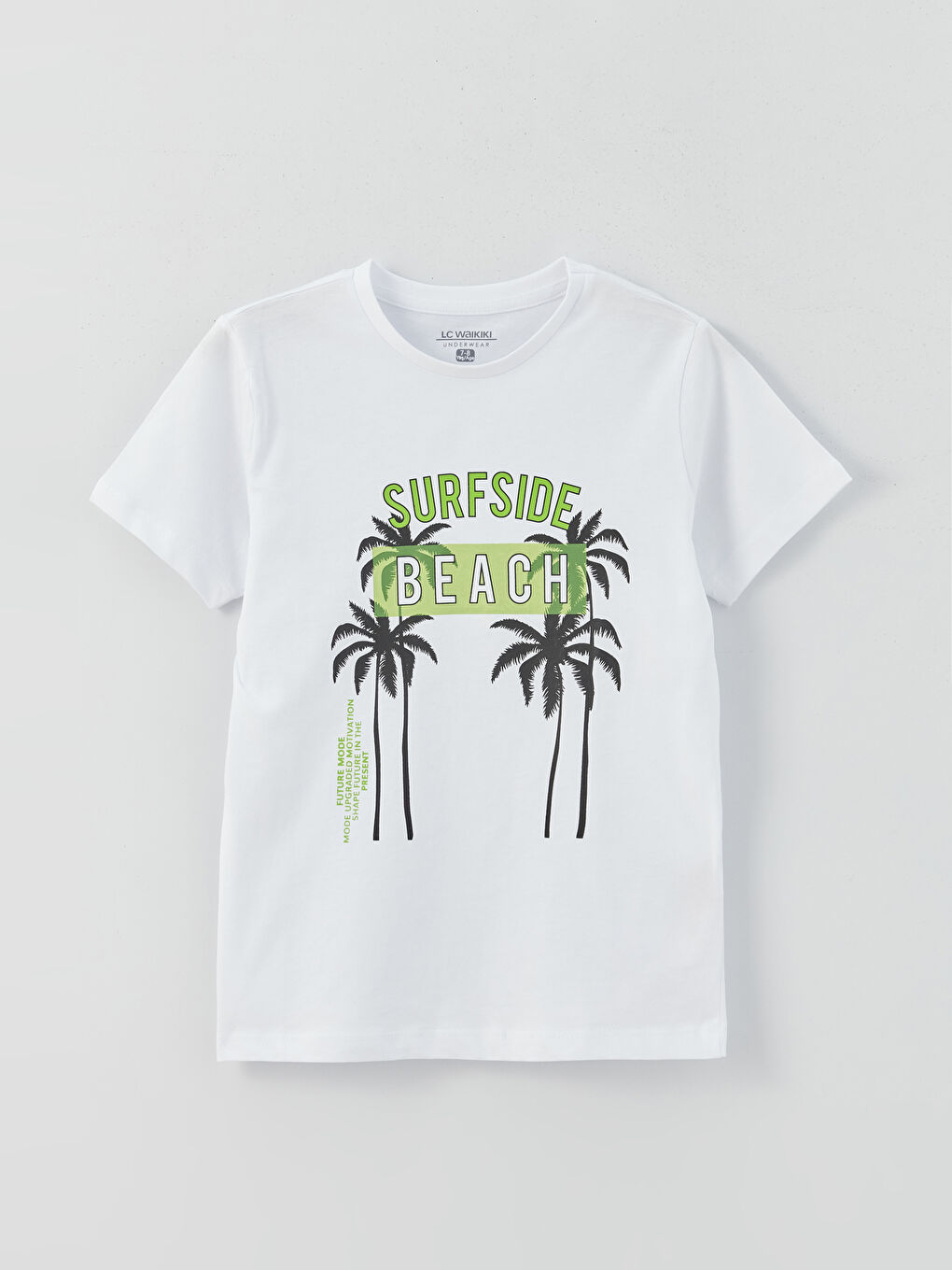 Beyaz Bisiklet Yaka Baskılı Kısa Kollu Erkek Çocuk Şortlu Pijama Takımı-1