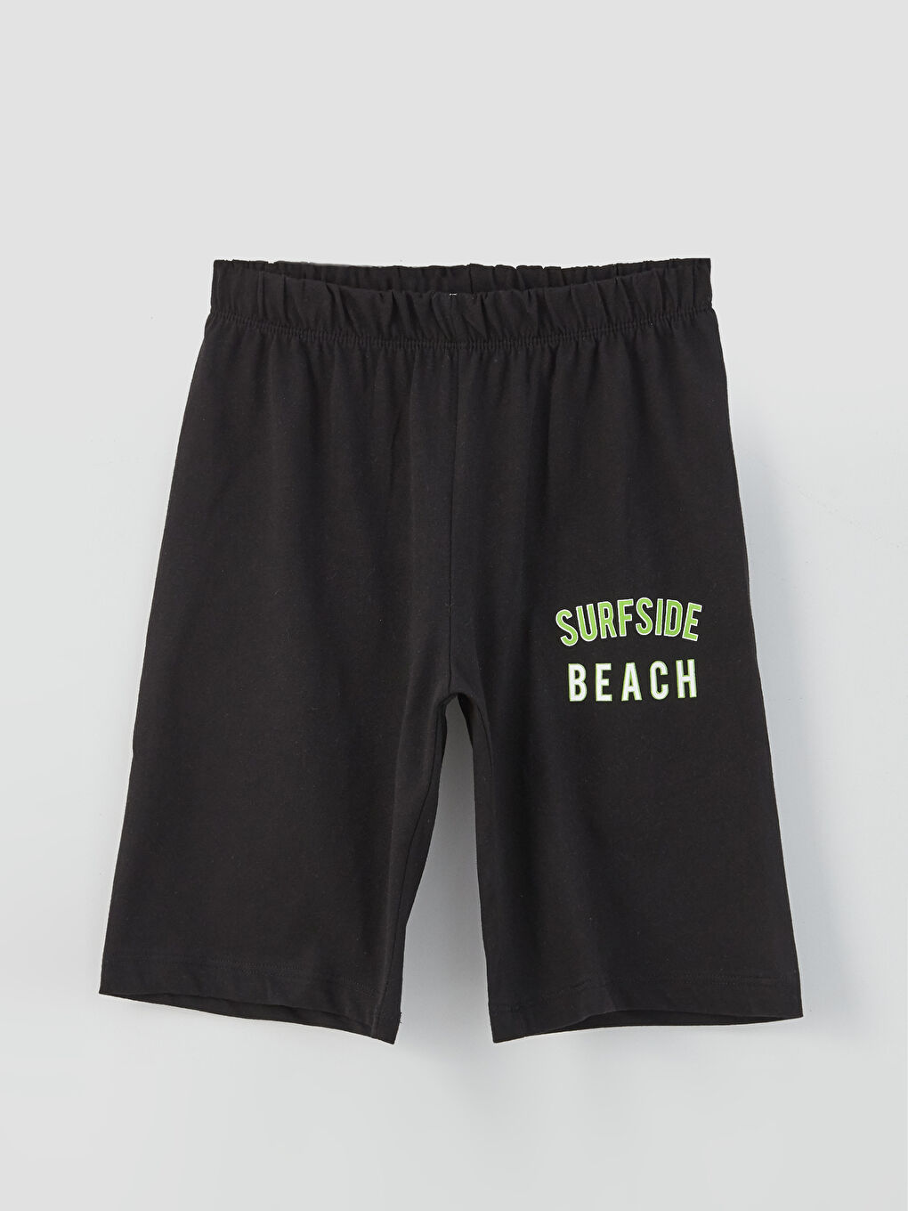 Beyaz Bisiklet Yaka Baskılı Kısa Kollu Erkek Çocuk Şortlu Pijama Takımı-2