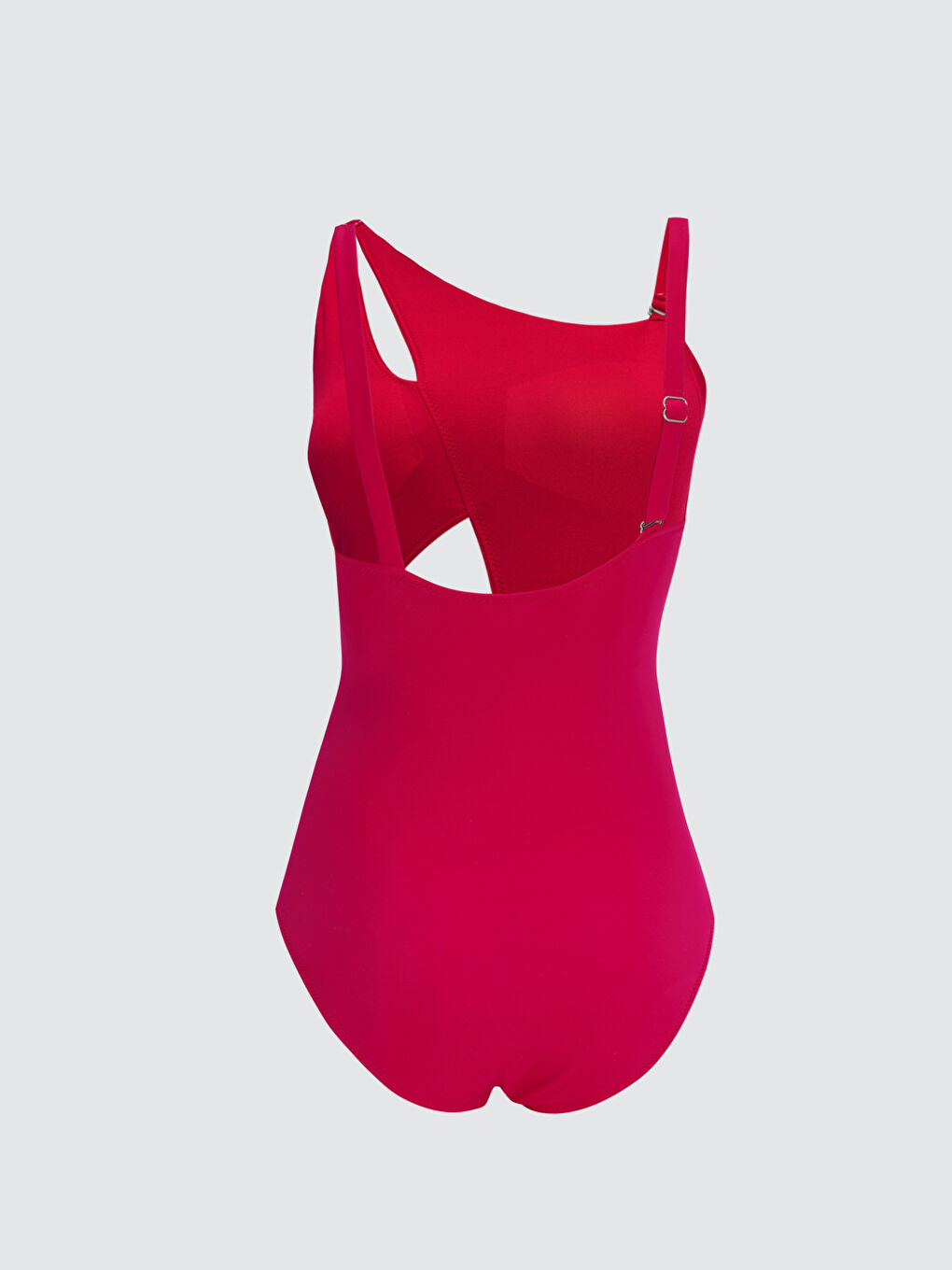 Fuşya Düz Pencere Detaylı Kadın Mayo-1