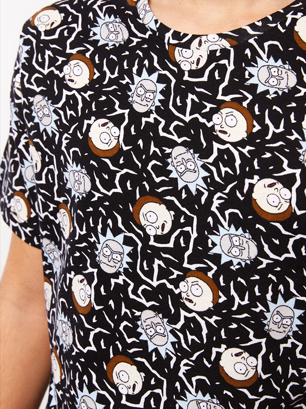 მრგვალი საყელო მოკლე სახელო რიკ და მორტი ნაბეჭდი ჟერსი მამაკაცებისთვის მაისური-2