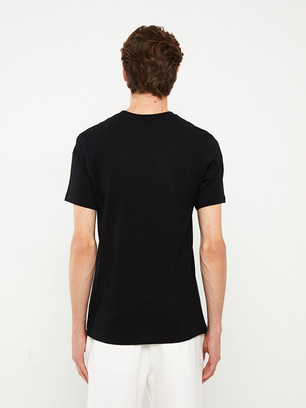 Siyah Bisiklet Yaka Kısa Kollu Batman Baskılı Penye Erkek Tişört-4