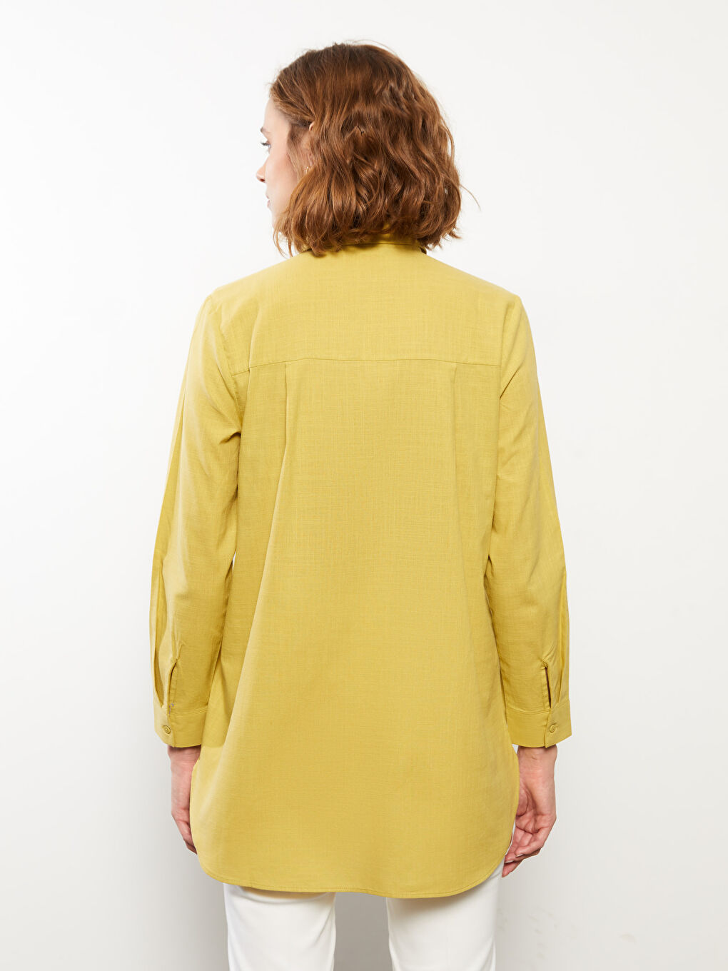 Plain Long Sleeve Women's Shirt Tunic-4