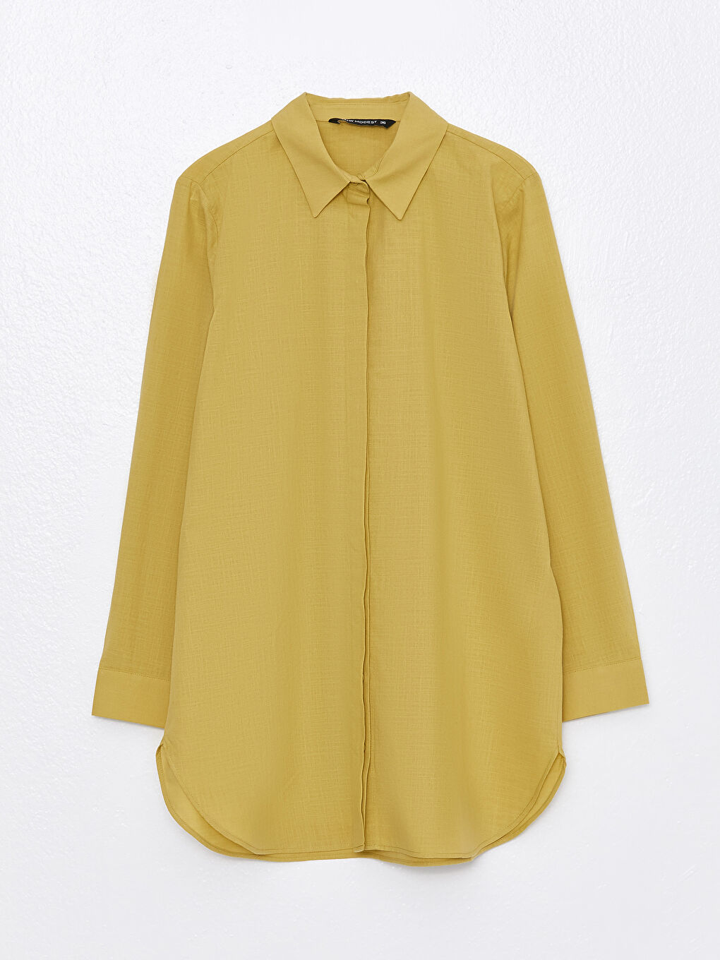 Plain Long Sleeve Women's Shirt Tunic-5