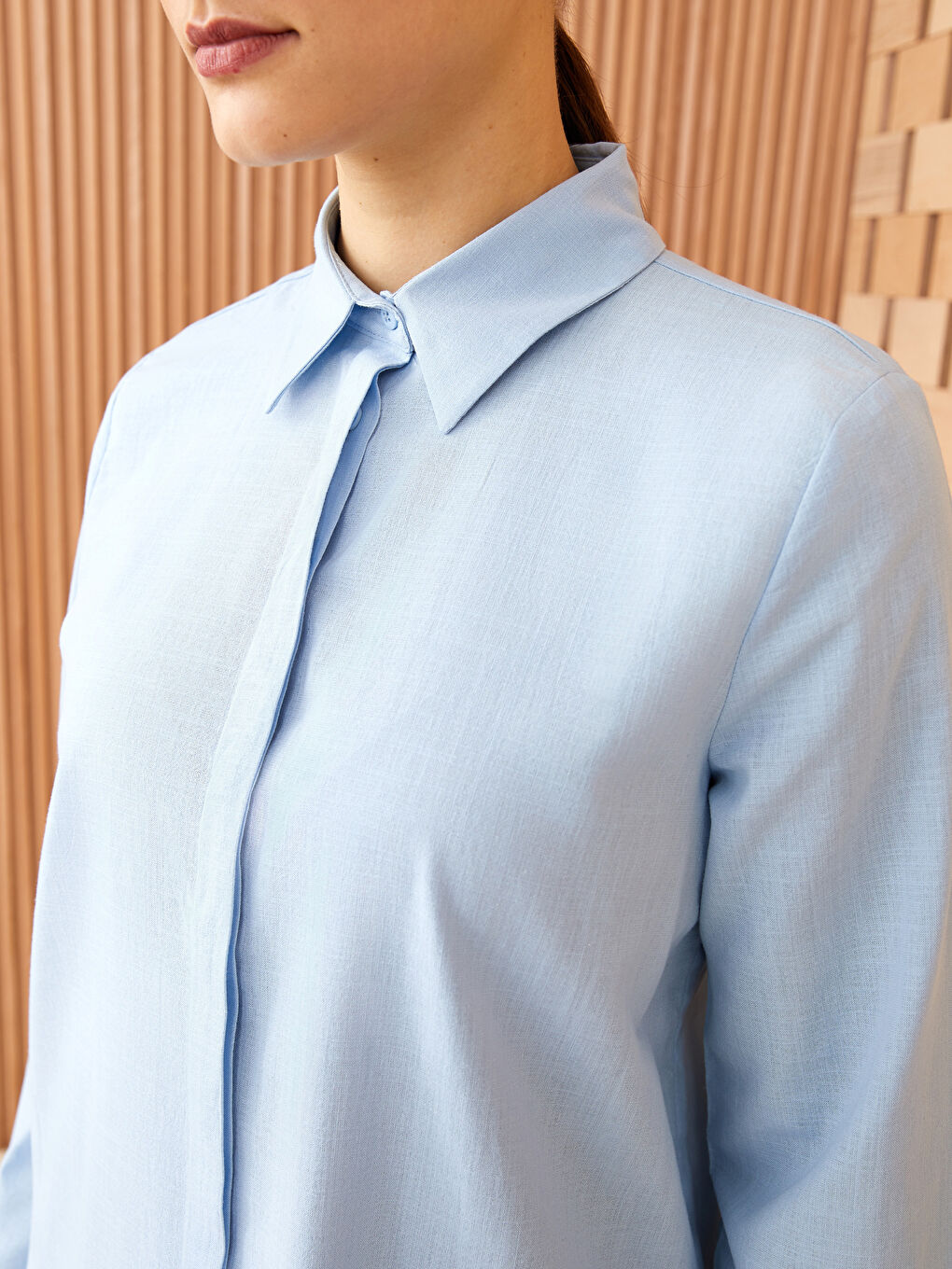 Plain Long Sleeve Women's Shirt Tunic-3