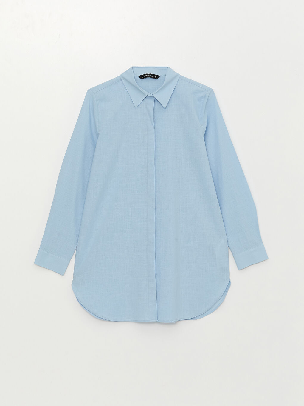 Plain Long Sleeve Women's Shirt Tunic-5