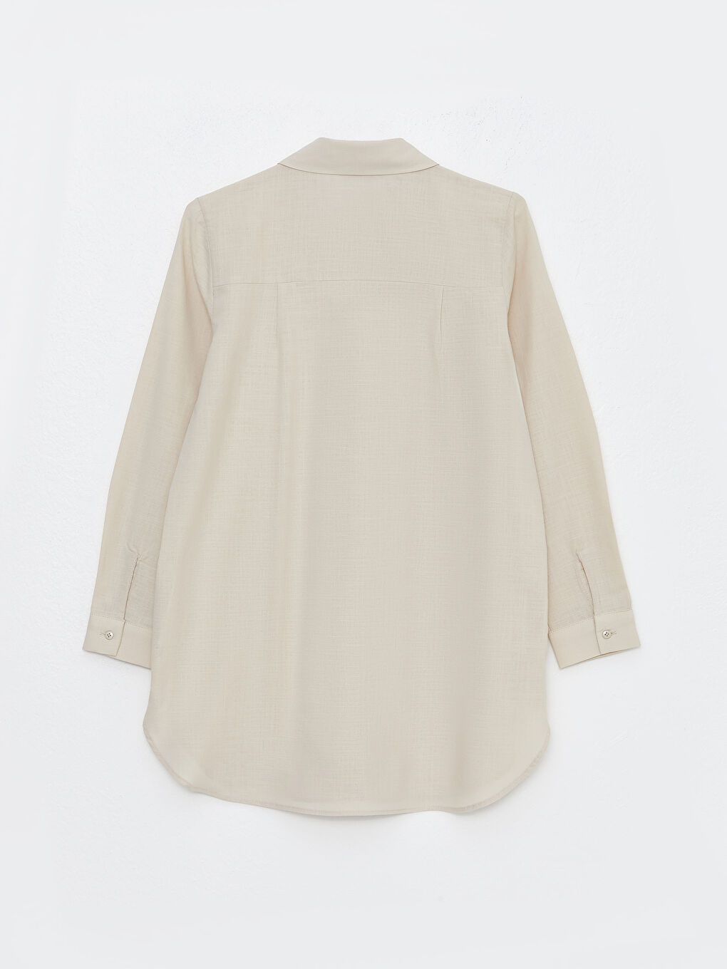 Однотонная рубашка-туника с длинным рукавом для женщин-6