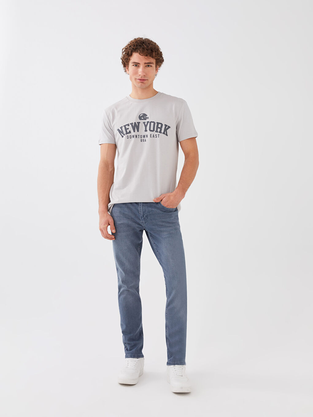 Lacivert Slim Fit Erkek Jean Pantolon-1