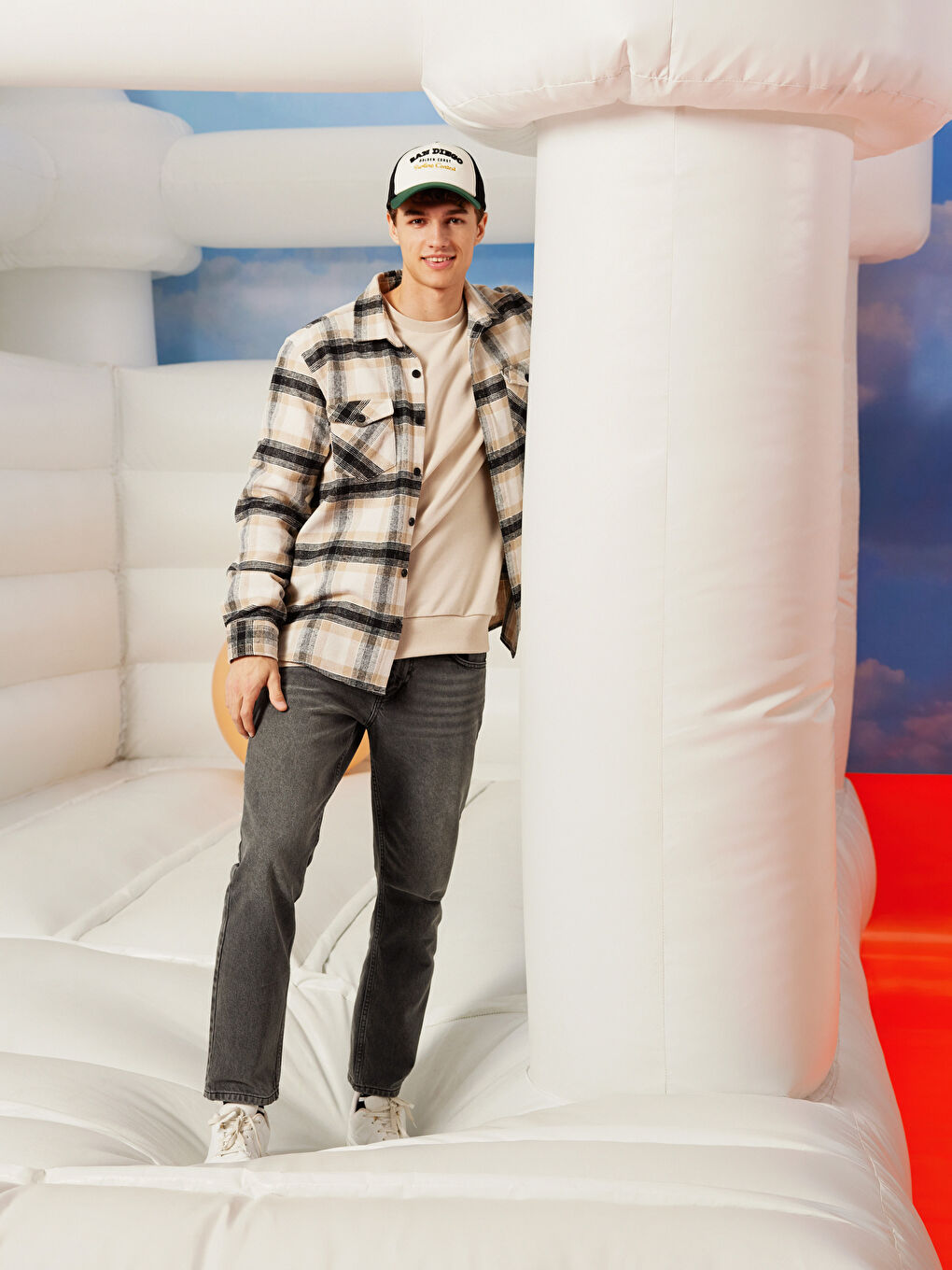 Gri Slim Fit Erkek Jean Pantolon