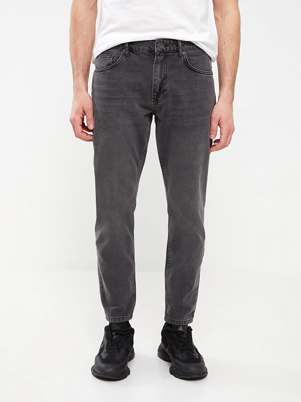 Gri Slim Fit Erkek Jean Pantolon-4