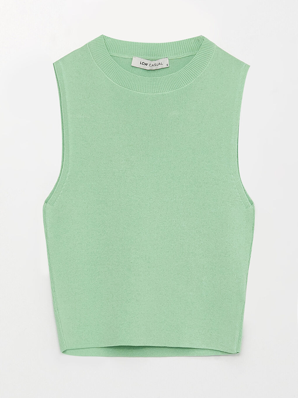 Women's Crew Neck Plain Knitwear Crop -S3DI76Z8-STF