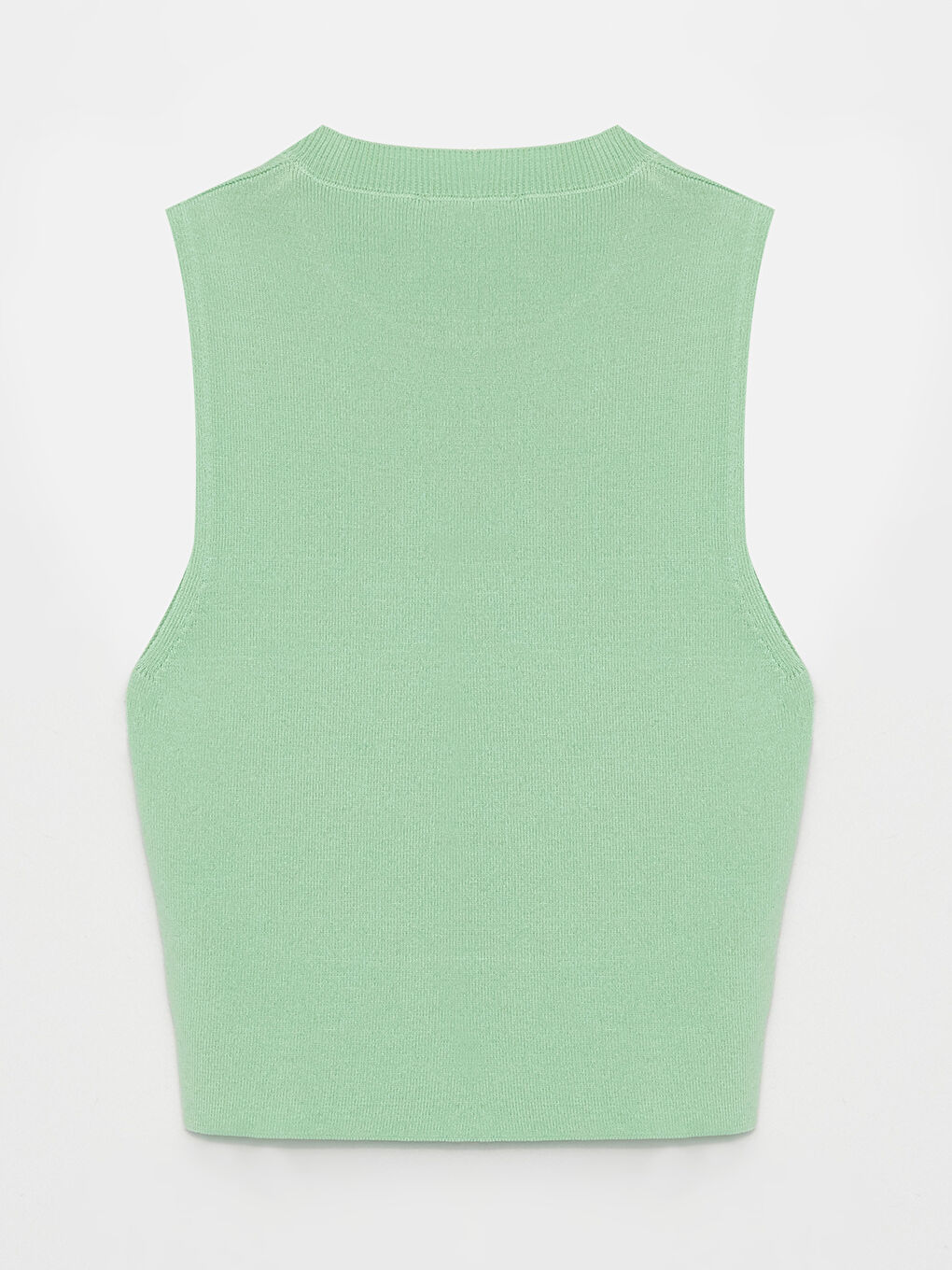 Women's Crew Neck Plain Knitwear Crop -S3DI76Z8-STF
