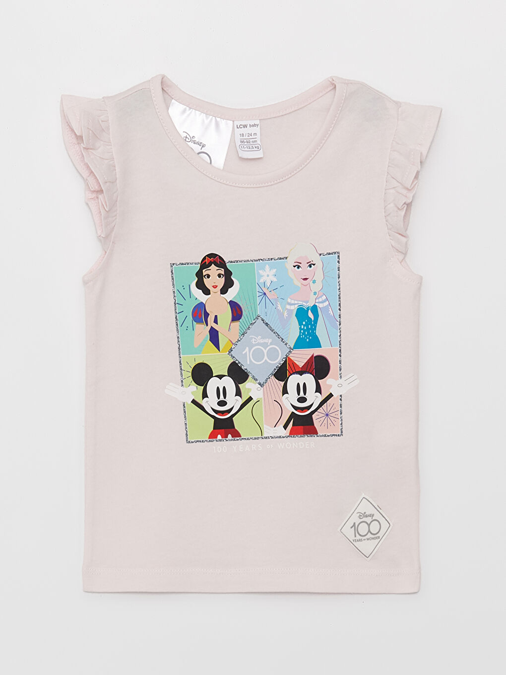 Pembe Bisiklet Yaka Minnie Mouse Baskılı Kız Bebek Atlet-2