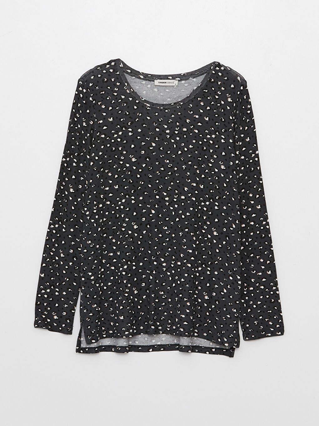 LCW Grace Crew Neck Patterned Long Sleeve Women's T-Shirt -S3DJ32Z8-LQ9