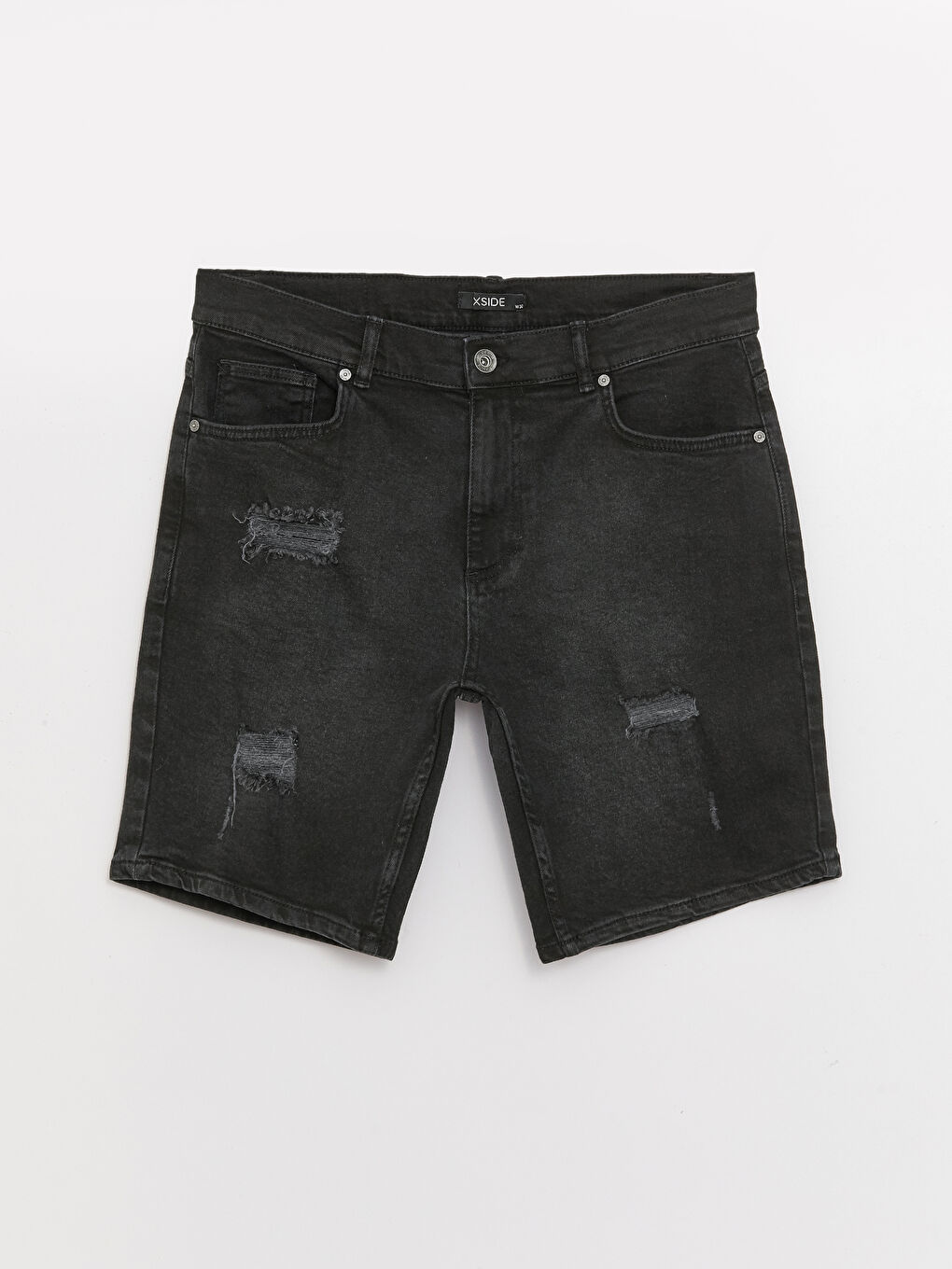 Ерлерге арналған стандартты пішім деним шорты-5