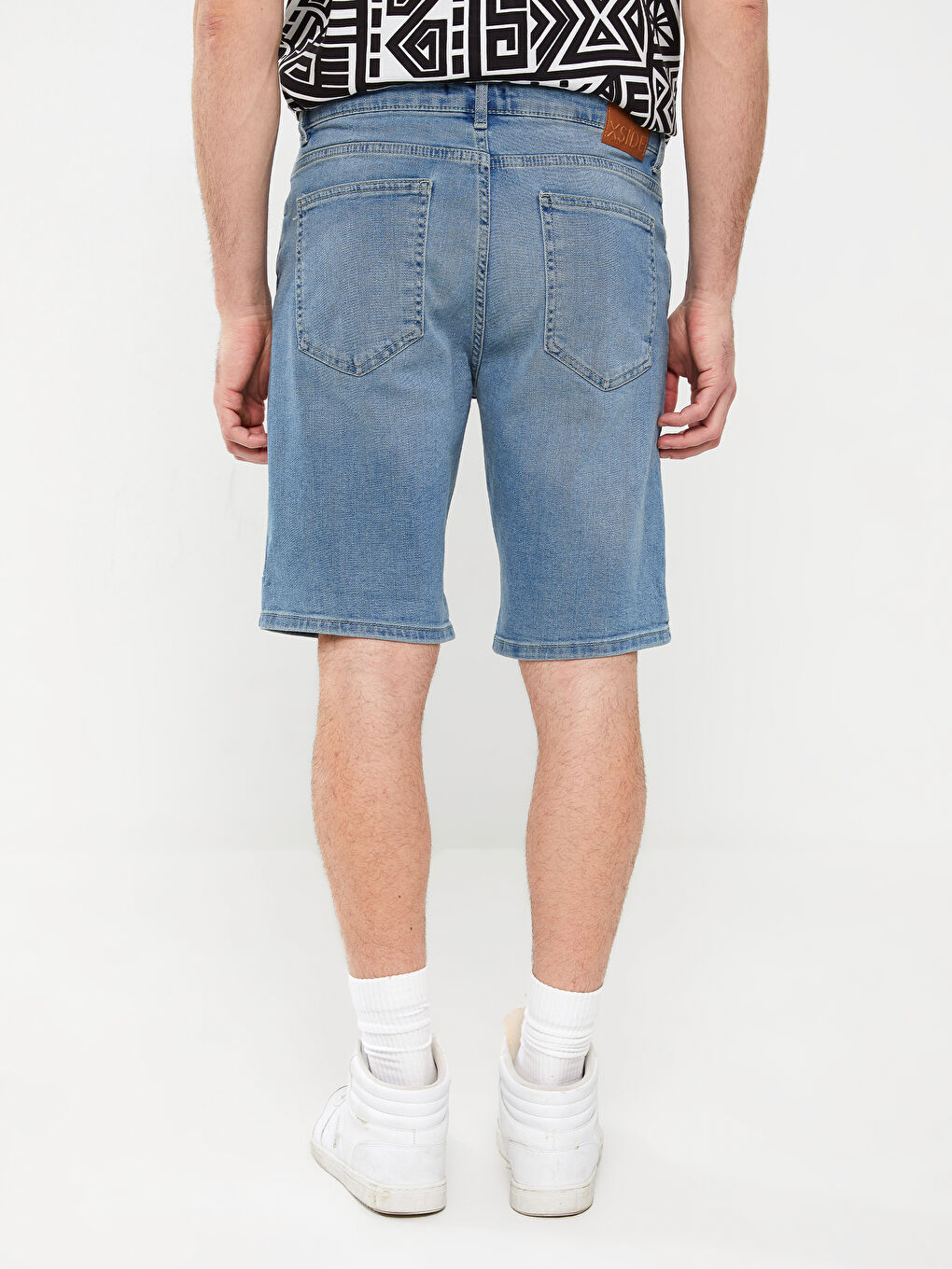 Mavi Standart Kalıp Erkek Jean Şort-4