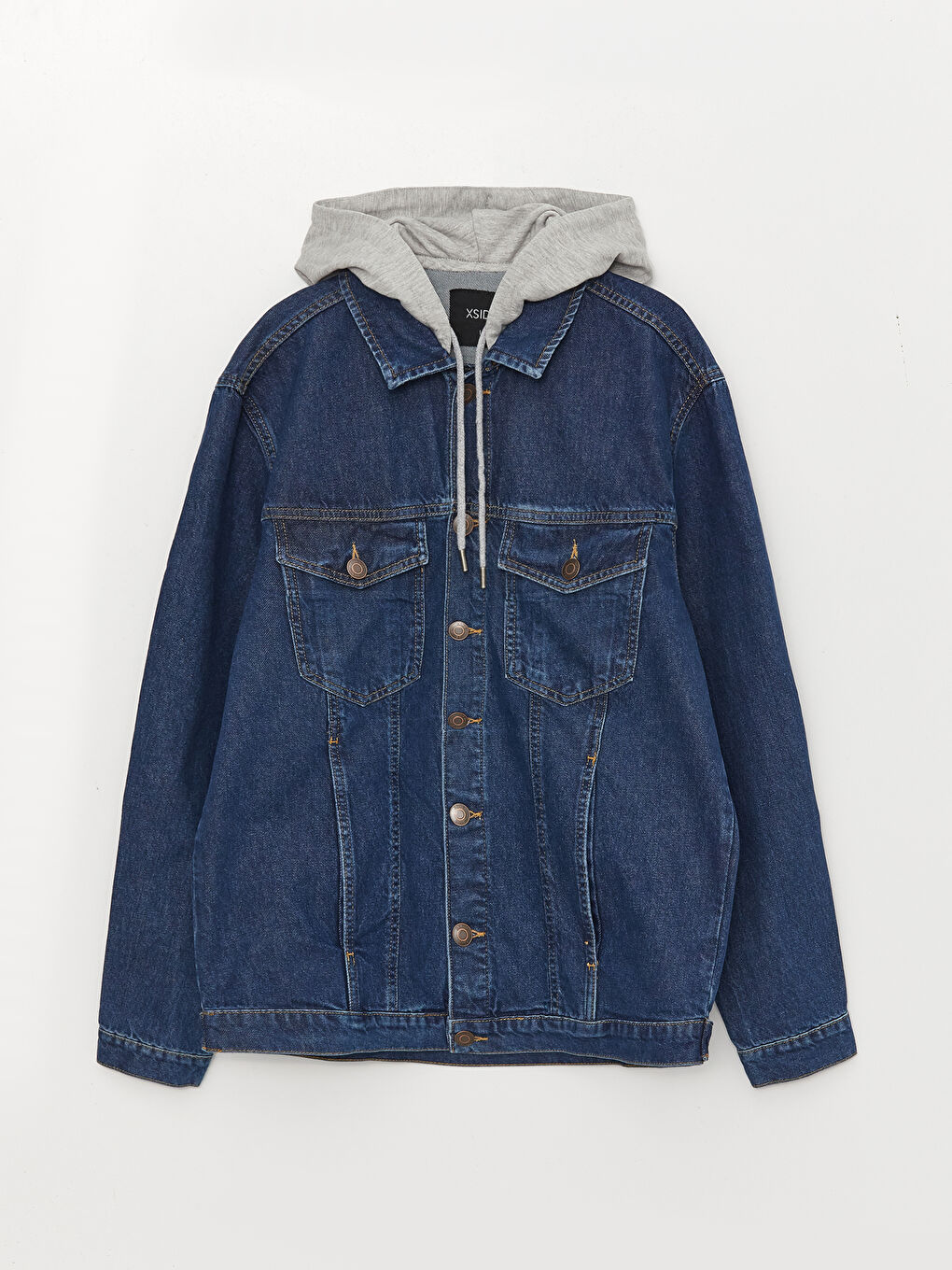 Veste en Jean à Capuche pour Hommes Coupe Régulière-6