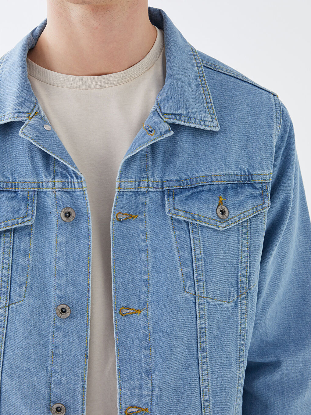 جاكيت جينز رجالي بقصة عادية-3