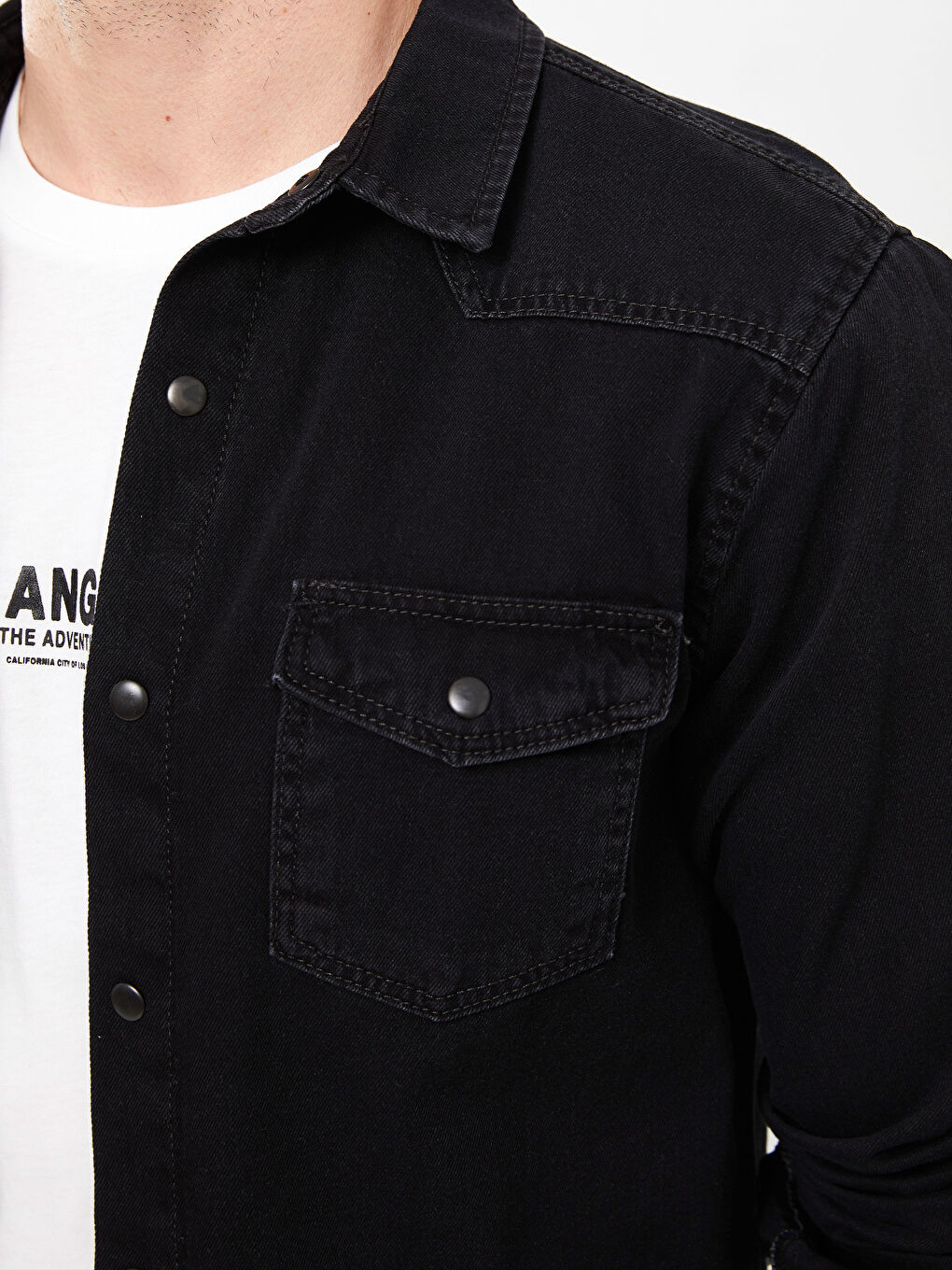 XSIDE Regular Fit Long Sleeve Men's Denim Shirt -S3DJ46Z8-DJS